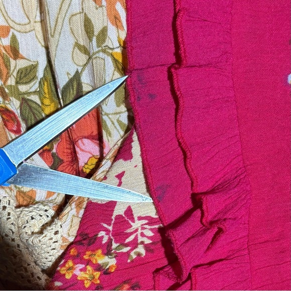 Forbidden womens vibrant boho tiered maxi skirt ruffles vintage gauzy gypsy sz L - Picture 9 of 9